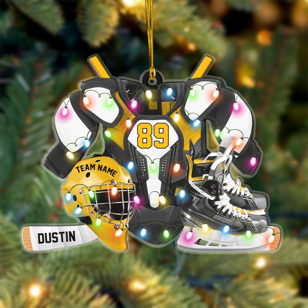 Hockey Gear Ornament - Personalized Gifts for Hockey Players