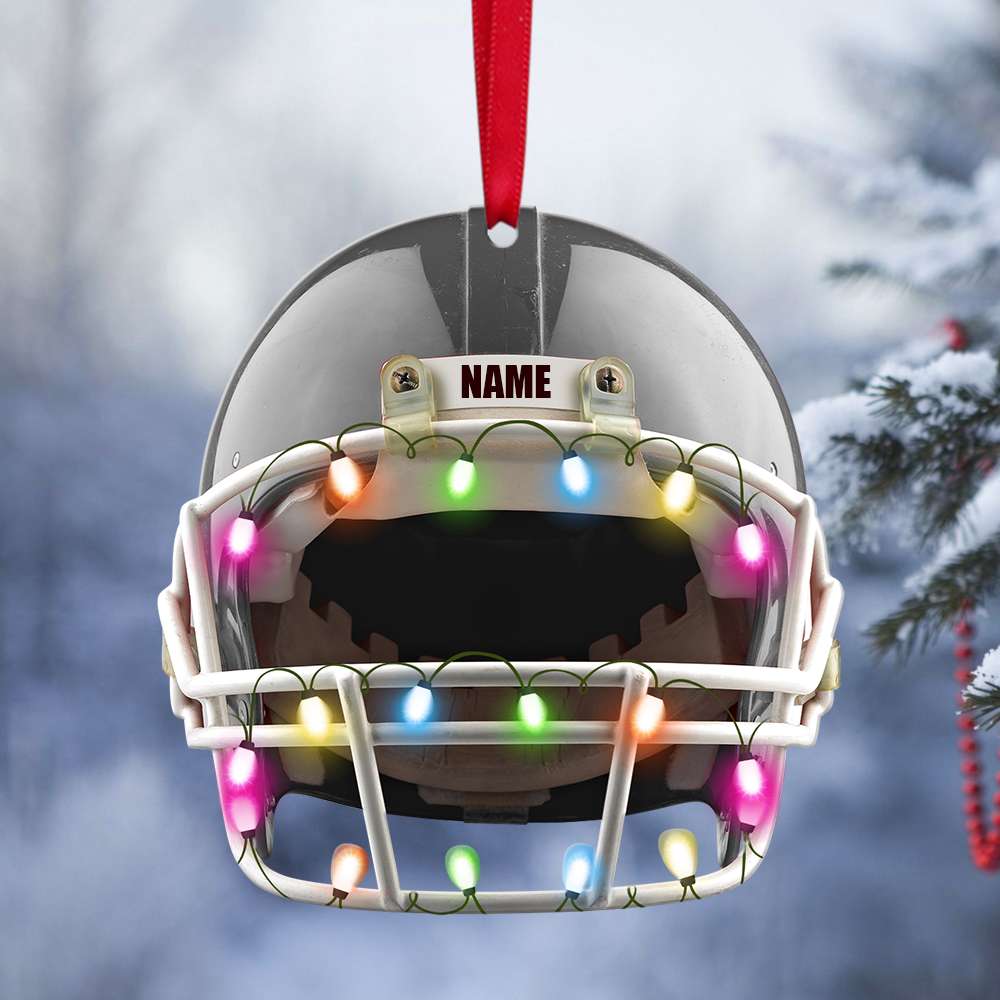 American Football Helmet - Personalized Christmas Ornament - Gift For American Football Lovers