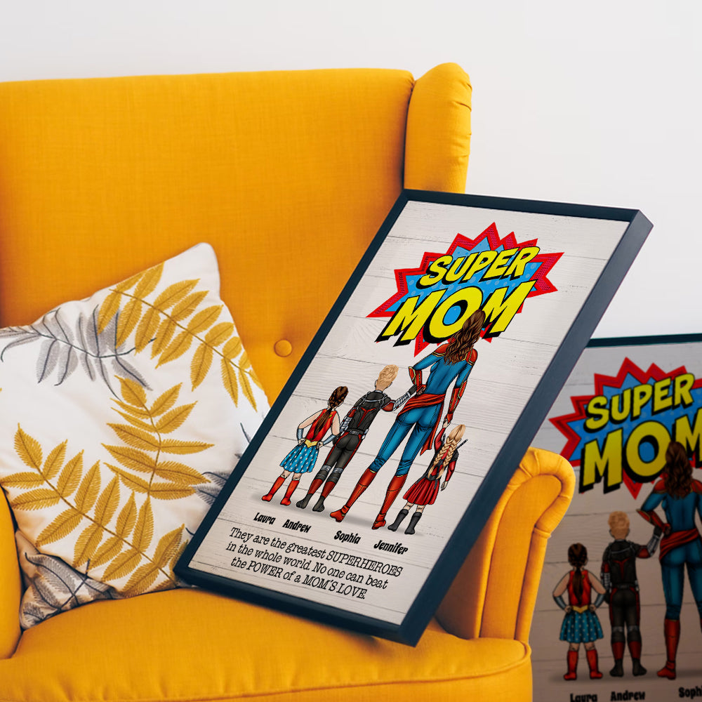Personalized Gifts For Dad Canvas Poster No One Can Beat Super Dad Father's Day Gifts