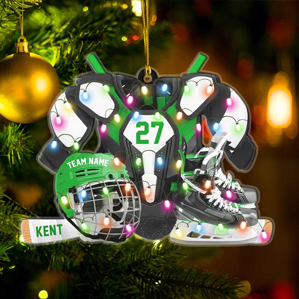 Hockey Gear Ornament - Personalized Gifts for Hockey Players