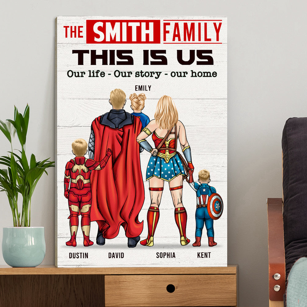 Super Family Canvas Print - Personalized Gifts For Family