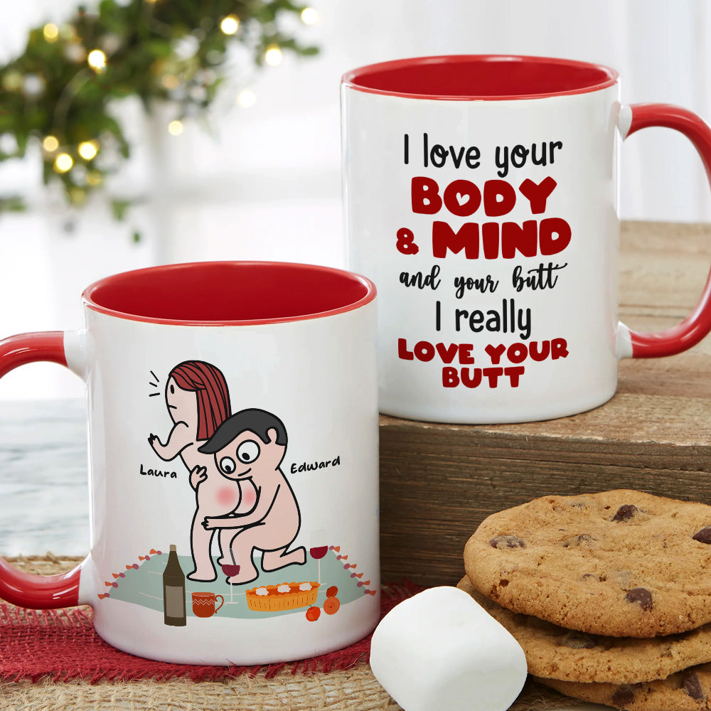 I Really Love Your Butt Personalized Mug, Funny Gift For Couple