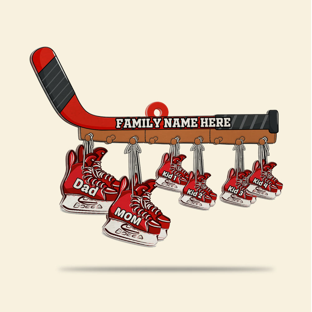 Hockey Family Ornament - Roller Skates Family - Personalized Gifts for Hockey Lovers