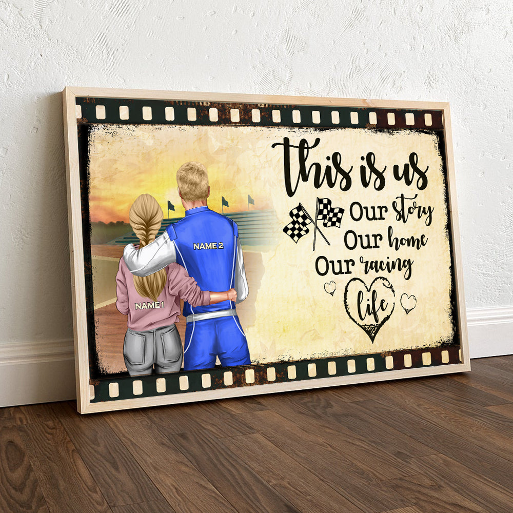 Personalized Racing Couple - Film Frame Canvas Prints - This Is Us, Our Story, Our Home, Our Racing Life dtracing2104