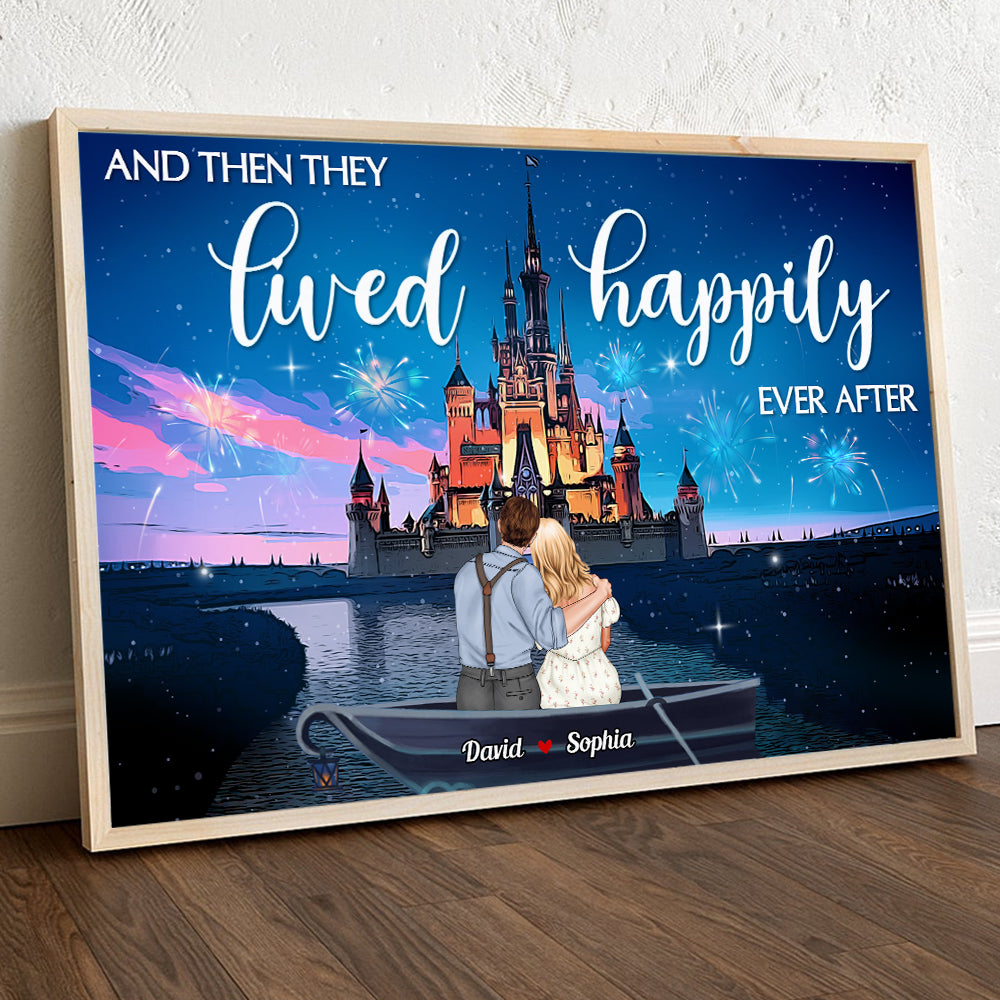Happily Ever After - Dreaming Couple Canvas, Personalized Canvas Poster - Anniversary, Valentine's Day Gifts For Couple