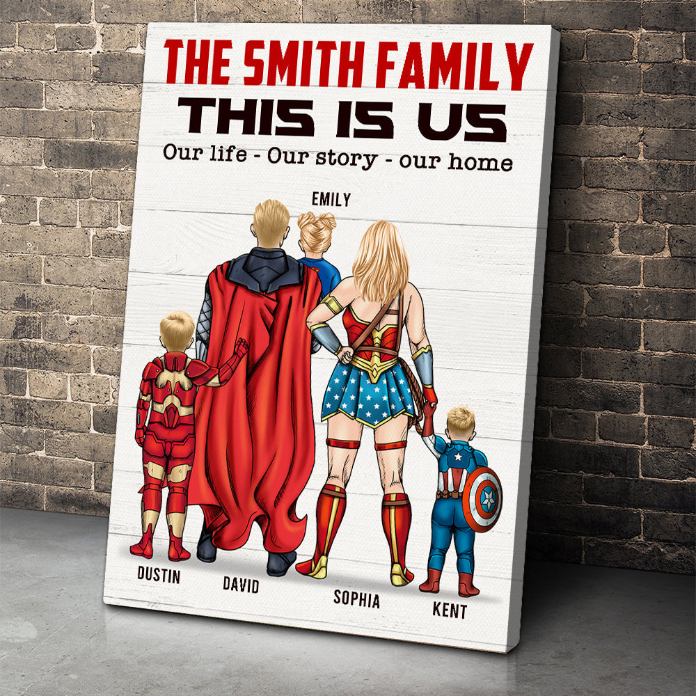 Family, This Is Us - Personalized Canvas Print For Families
