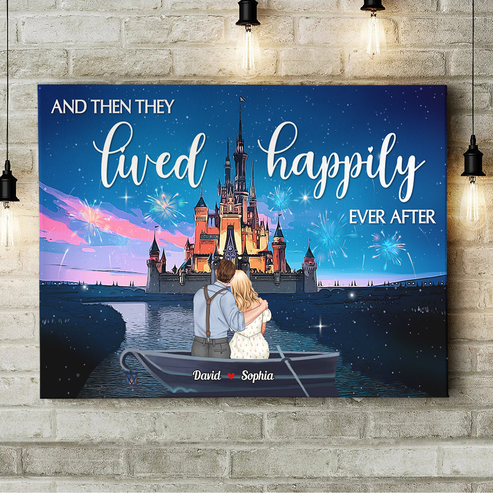 Happily Ever After - Dreaming Couple Canvas, Personalized Canvas Poster - Anniversary, Valentine's Day Gifts For Couple