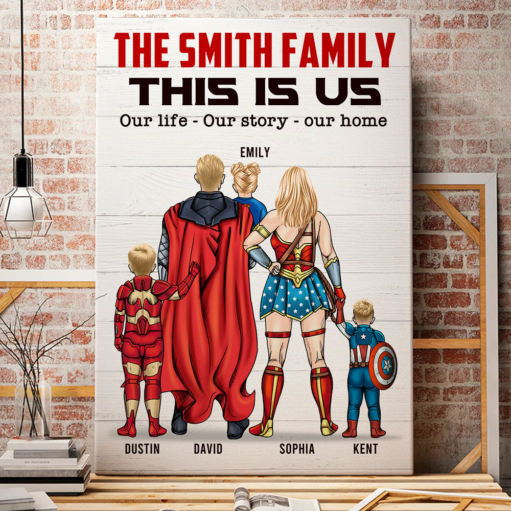 Family, This Is Us - Personalized Canvas Print For Families