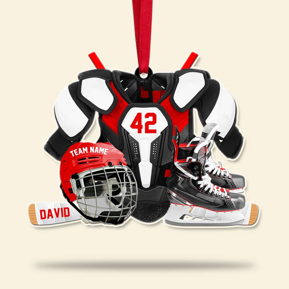 Hockey Gear Ornament - Personalized Gifts for Hockey Players