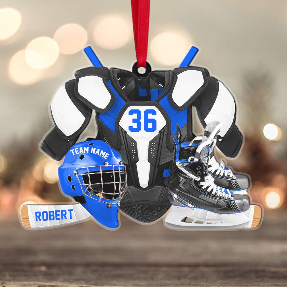 Hockey Gear Ornament - Personalized Gifts for Hockey Players