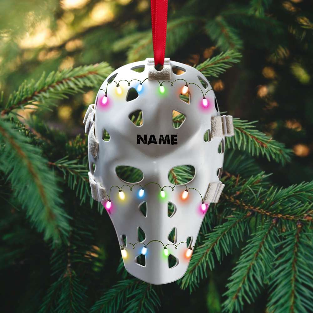 Hockey Helmet Ornament - Personalized Christmas Gifts For Hockey Lovers