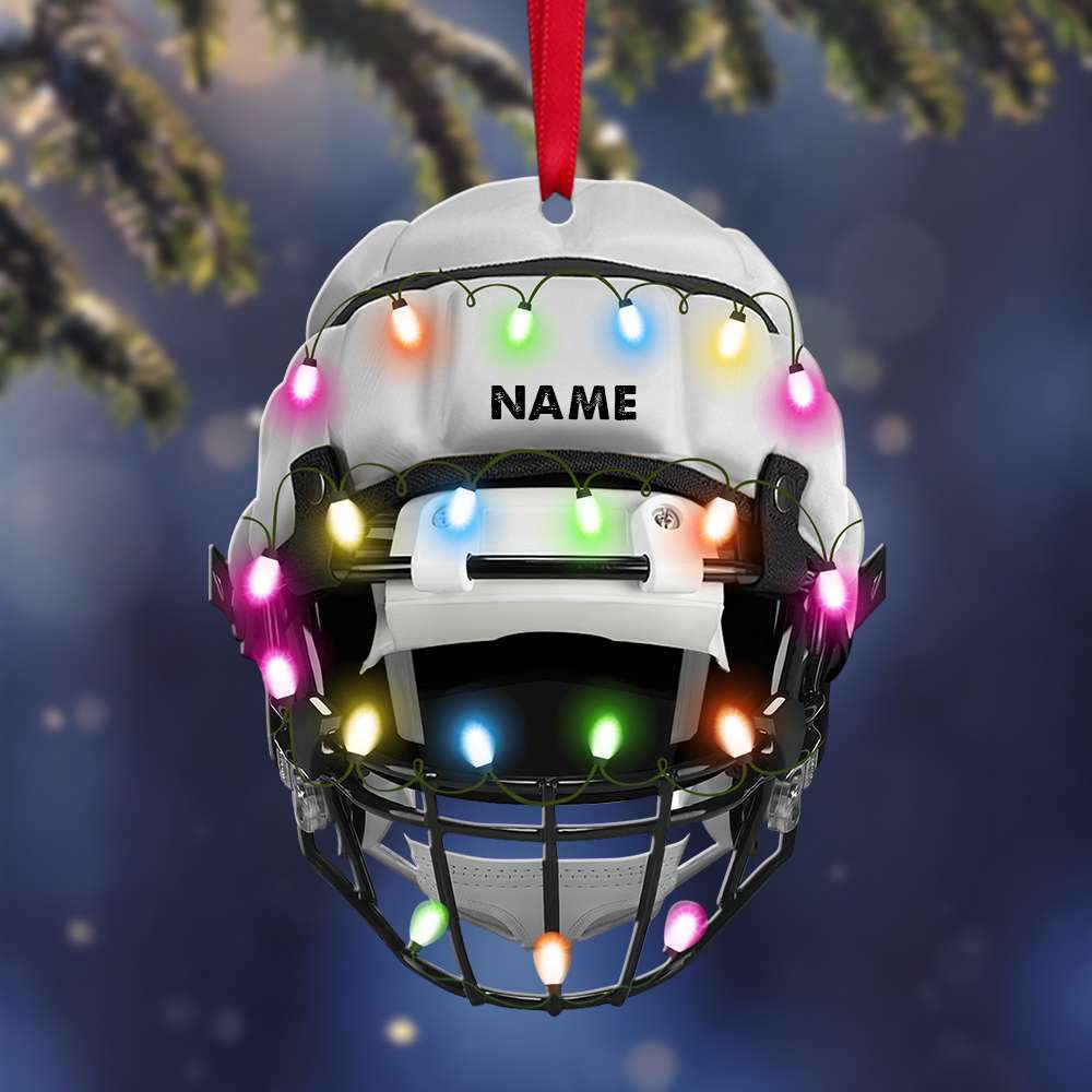 American Football Helmet - Personalized Christmas Ornament - Gift For American Football Lovers