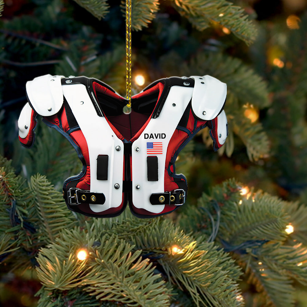 American Football Shoulder Pads - Personalized Christmas Ornament