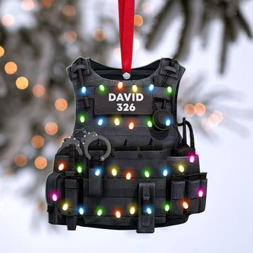 Police Bulletproof Vest - Personalized Christmas Ornament - Gift for Police