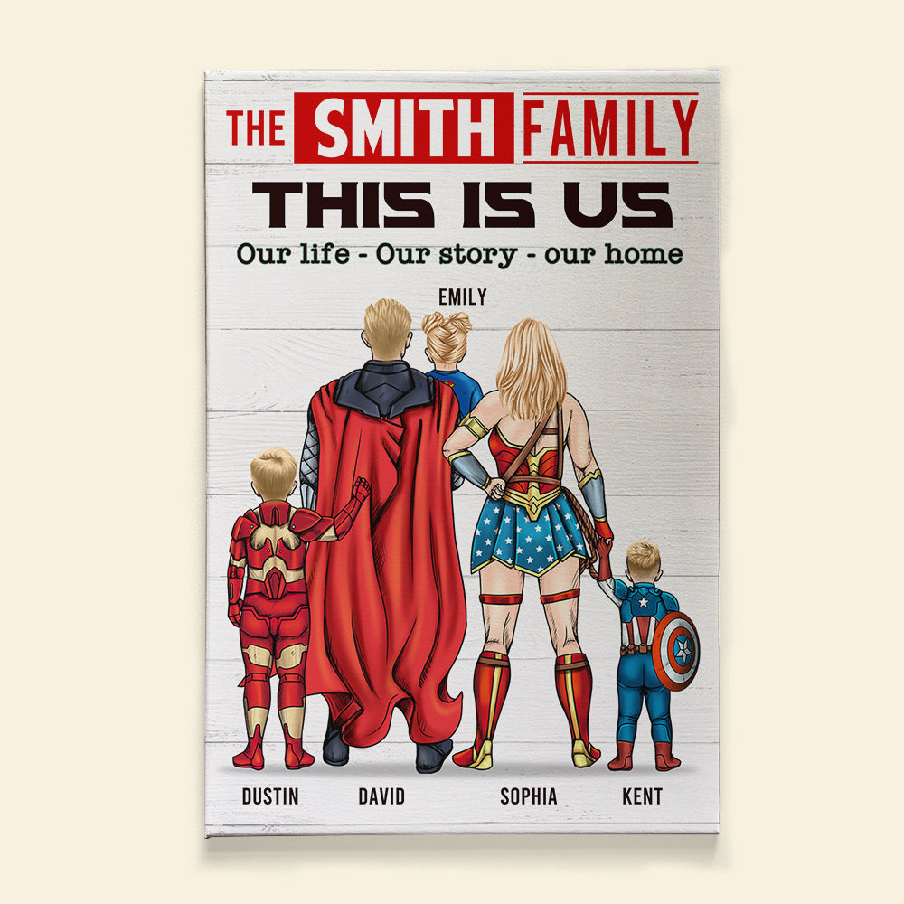 Super Family Canvas Print - Personalized Gifts For Family