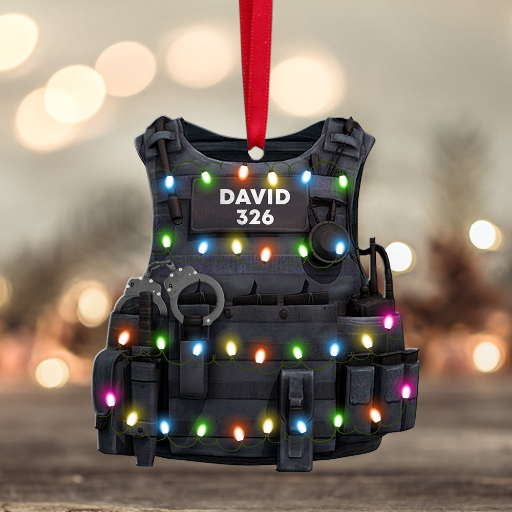 Police Bulletproof Vest - Personalized Christmas Ornament - Gift for Police