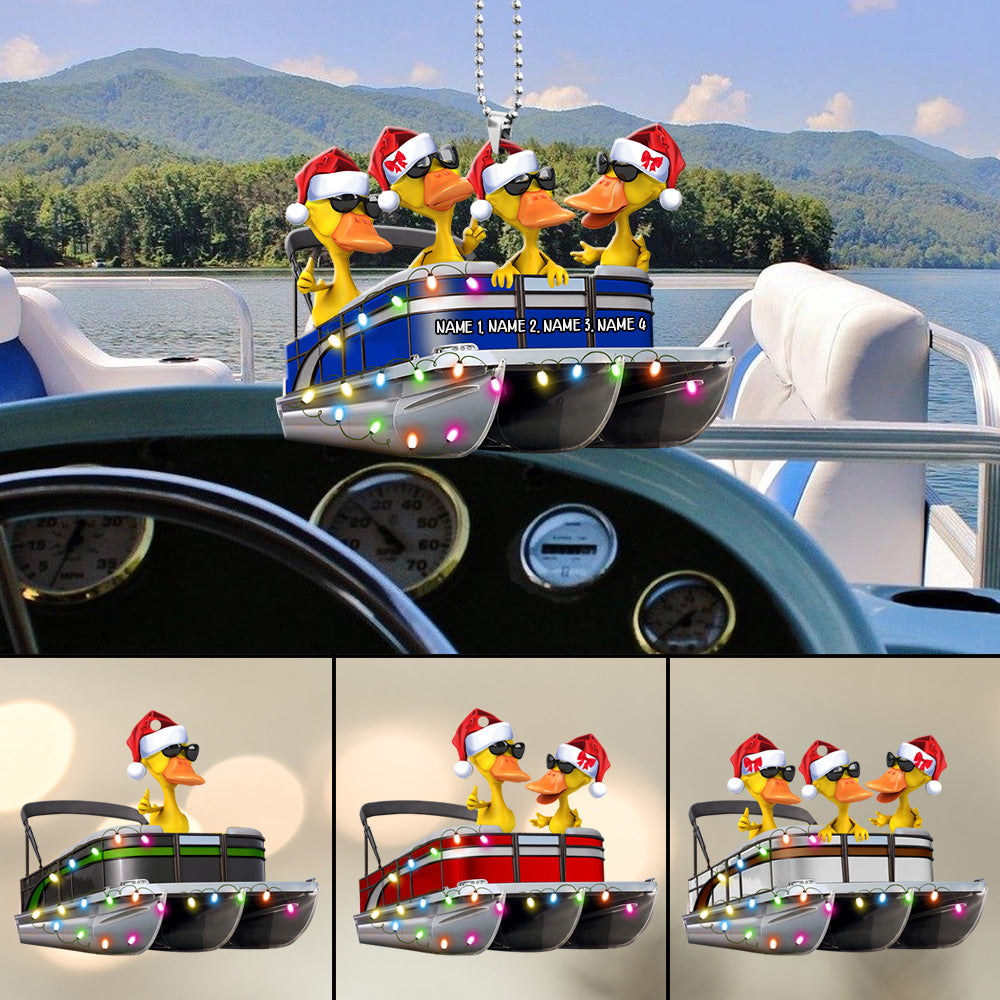 Pontoon Yellow Duck Duck Personalized Christmas Car Ornament 07qhqn0510
