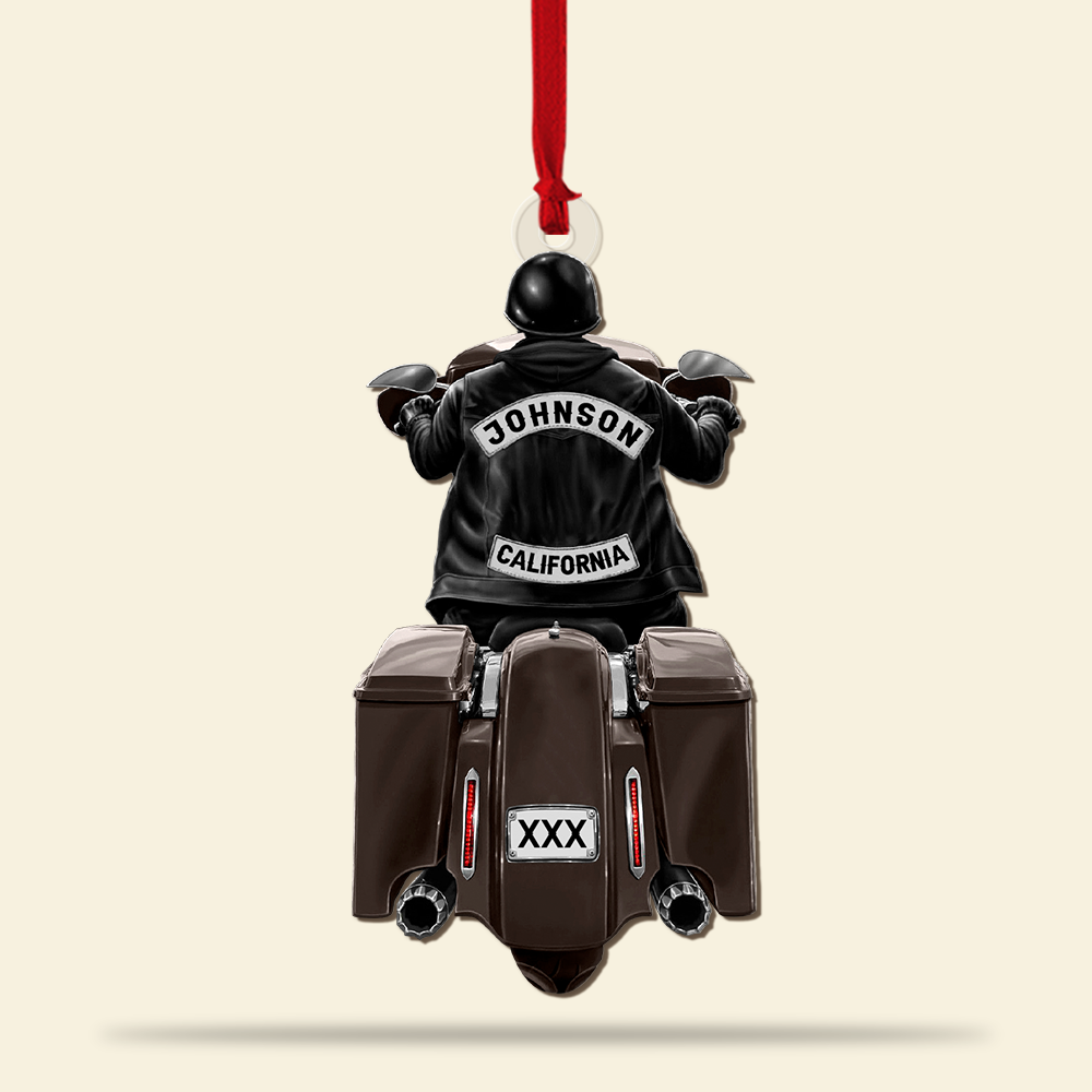 Biker Man Motorcycle Personalized Acrylic Ornament