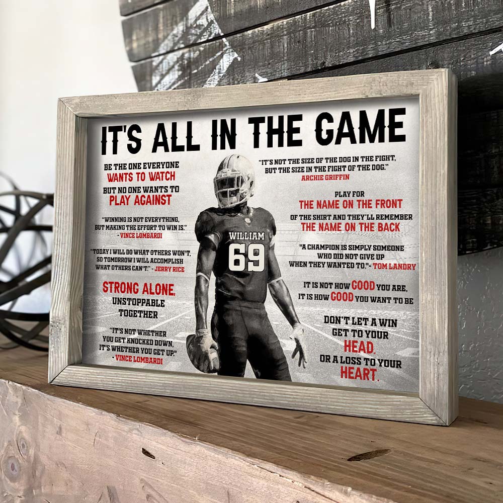 Retro American Football Poster With Custom Player's Name/Number