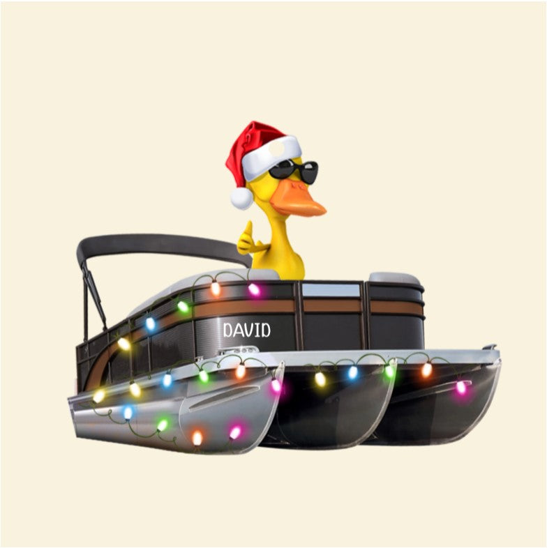 Pontoon Yellow Duck Duck Personalized Christmas Car Ornament 07qhqn0510