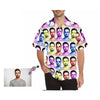 Custom Father Face Rainbow Men&#39;s All Over Print Hawaiian Shirt