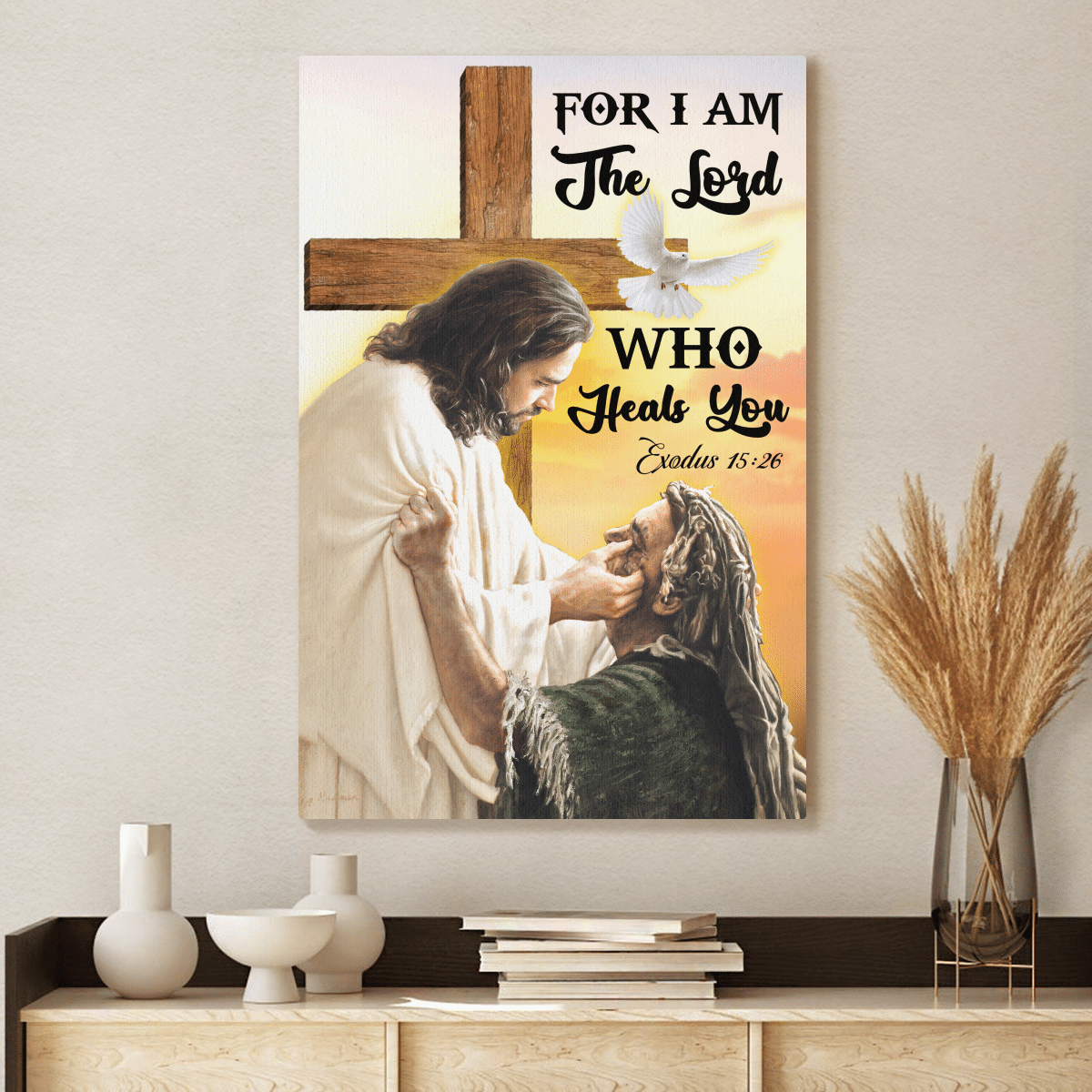 PresentsPrints, For I am the LORD who Heal You - Jesus Portrait Canvas Prints
