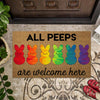 PresentsPrints, All Peeps Are Welcome Here Easter Day - LGBT Support Doormat
