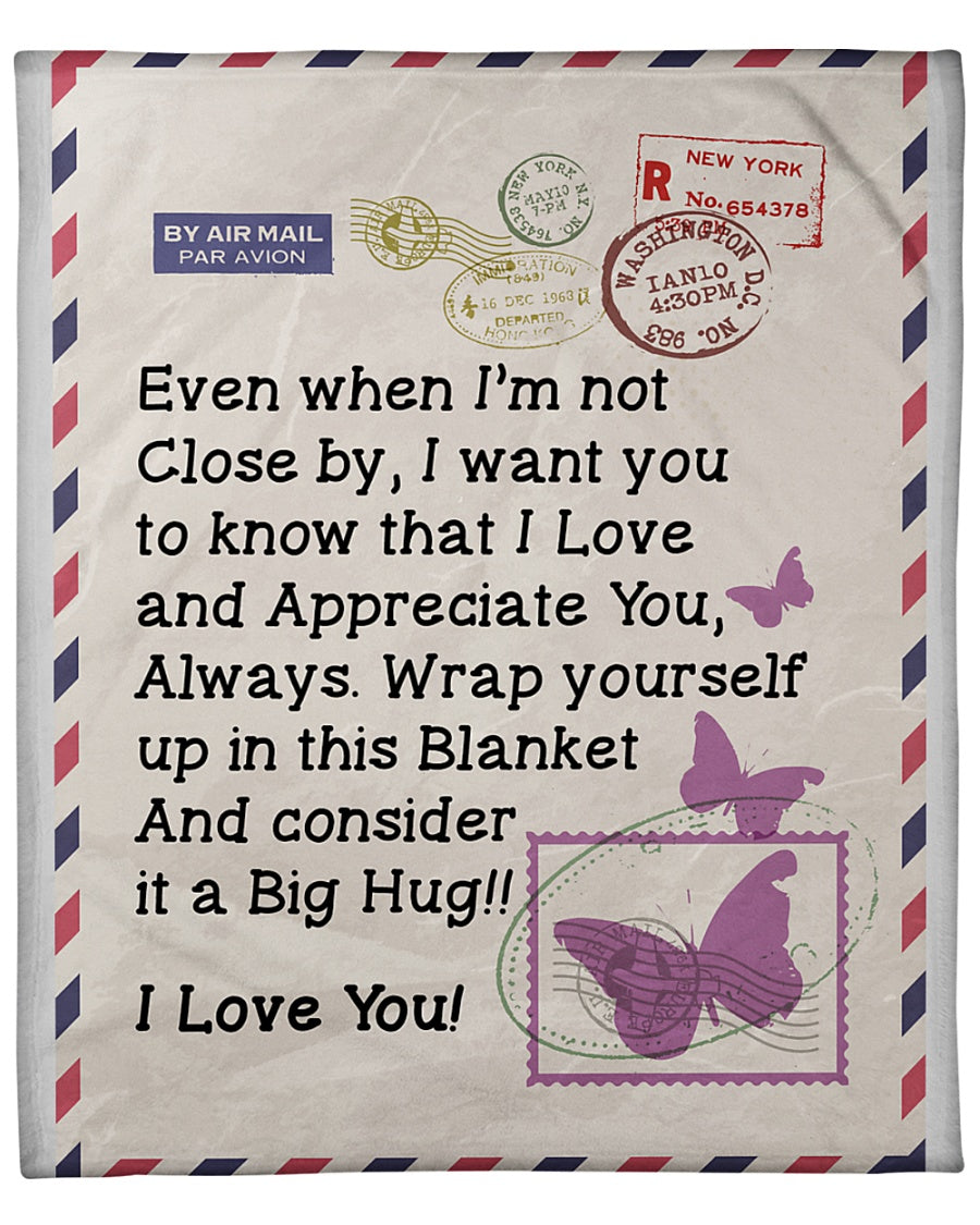 Butterfly Loving Wife Premium Fleece Blanket - Quilt Blanket