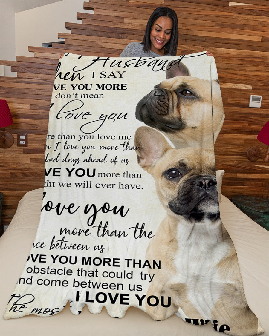 Dog Blanket - French Bulldog To My Husband Fleece Blanket - Quilt Blanket