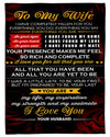 Gift For Wife Blanket, Husband To Wife Love You For All Fleece Blanket