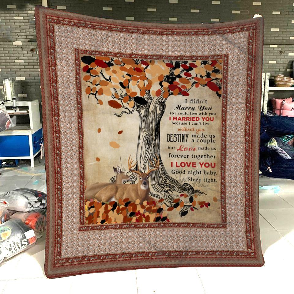 Beautiful Deer Couple Gift Fleece Blanket - Quilt Blanket