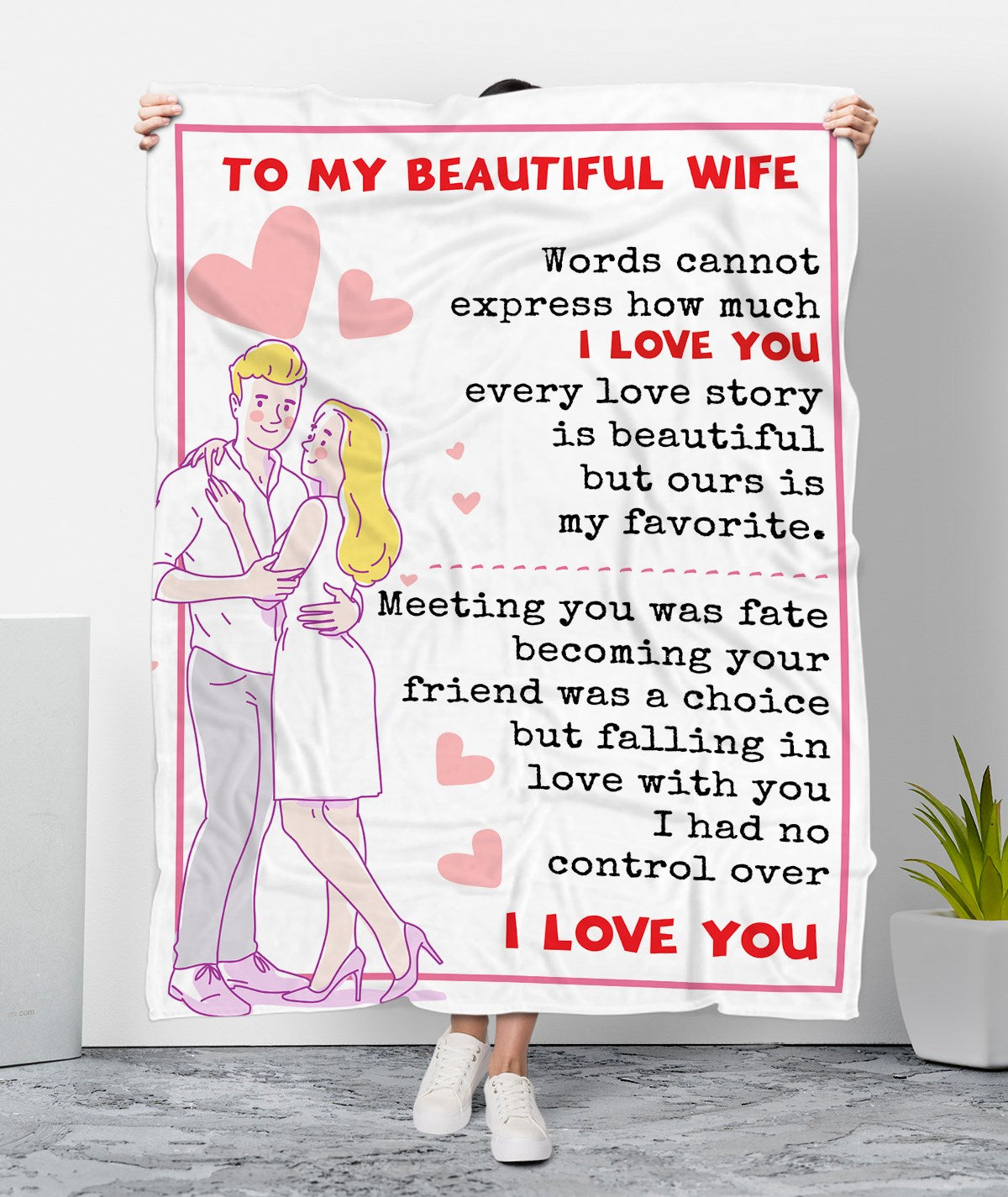 To My Wife Words Cannot Express How Much I Love You Fleece Blanket - Quilt Blanket,   Love From Husband