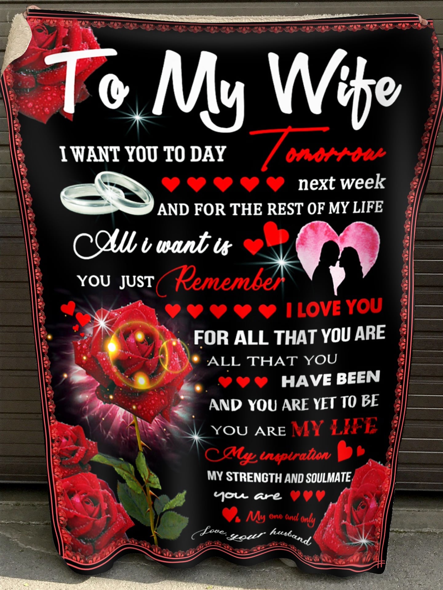 To My Wife I Want You Today Tomorrow Next Week And For The Rest Of My Life Fleece Blanket - Quilt Blanket,   Valentine Gift, Love From Husband