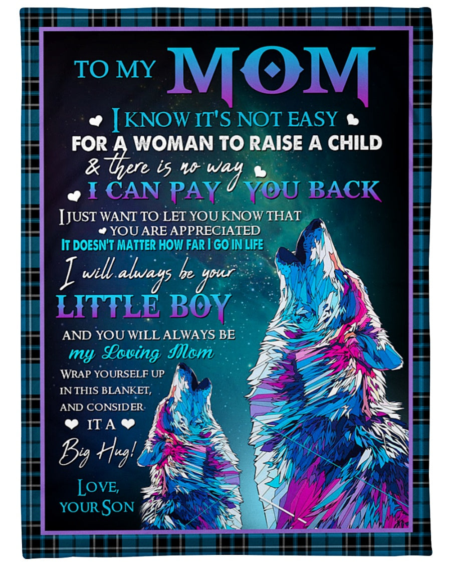 To My Mom I Know It's Not Easy For A Woman To Raise A Child Fleece Blanket - Quilt Blanket To My Husband We Come To Not By Finding A Perfect Person Fleece Blanket Home Decor Bedding Couch Sofa Soft and Comfy Cozy