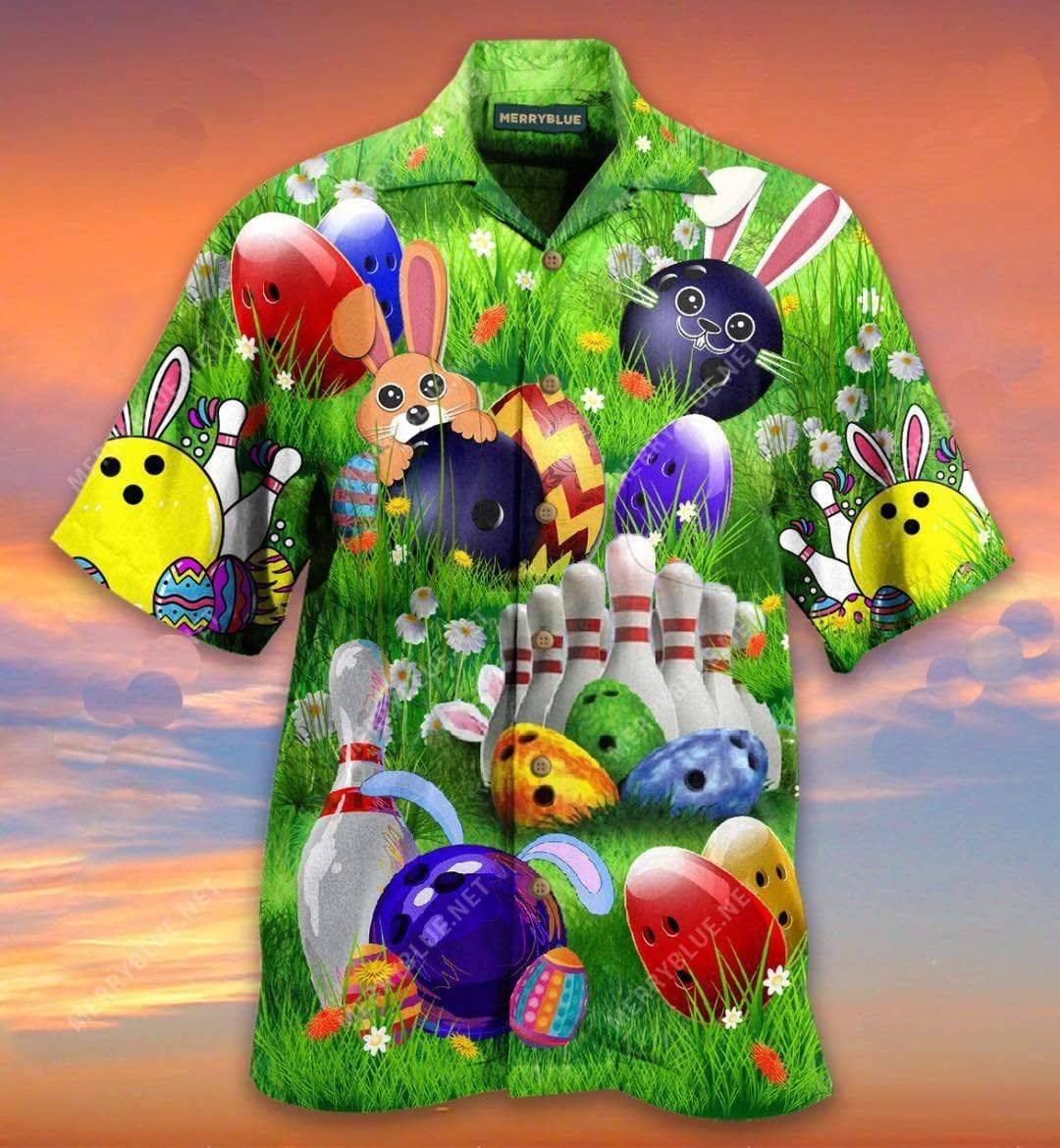 PresentsPrints, Beach Shirt Get Now Happy Easter BPREing Eggs And Bunny Pin Green Hawaiian Shirt