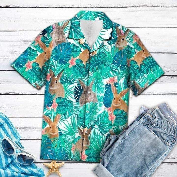 PresentsPrints, Beach Shirt Happy Easter 2022 Simple Bunny Lovely Rabbit Tropical Hawaiian Shirt