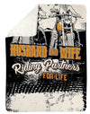 Blanketify HUSBAND AND WIFE RIDING PARTNERS FOR LIFE BLANKET Gift For Wife Husband Couple Valentine&#39;s Day Birthday Gift Home Decor Bedding Couch Sofa Soft and Comfy Cozy