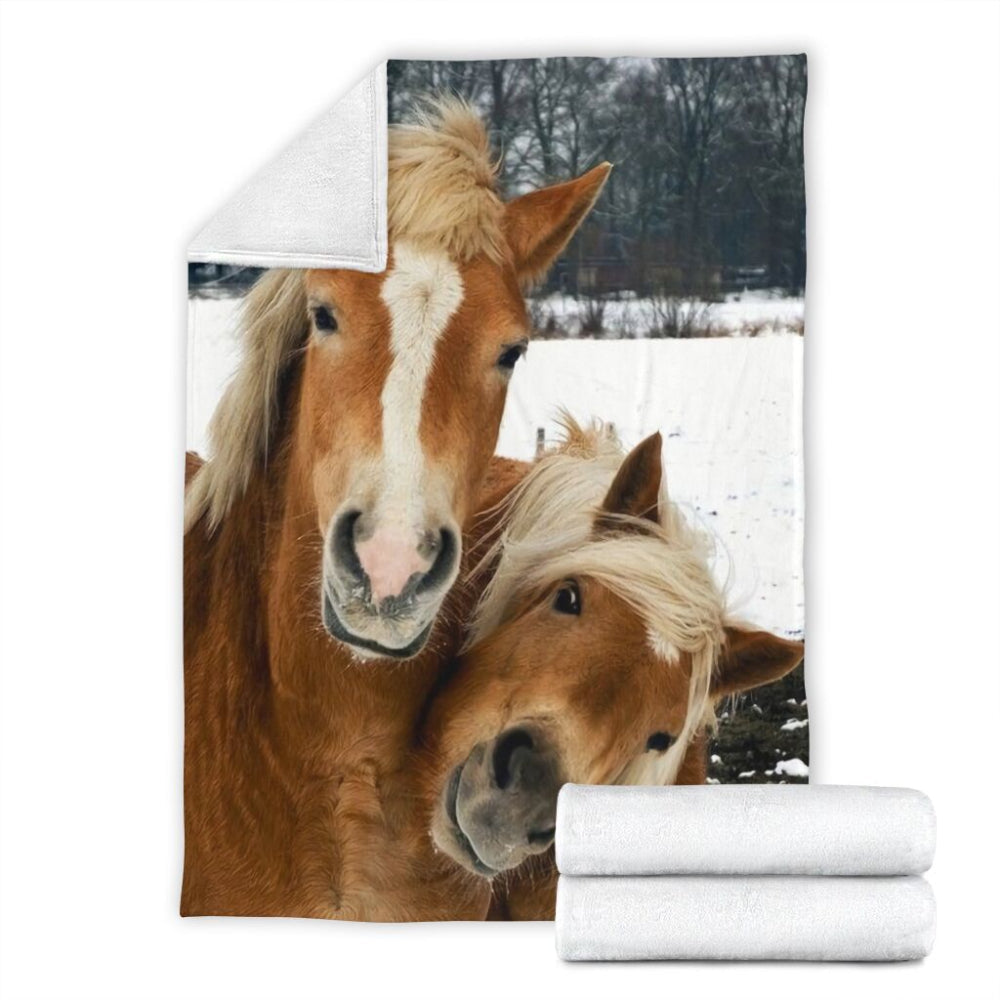 Animal Horse Love Couple Fleece Blanket Home Decor Bedding Couch Sofa Soft And Comfy Cozy