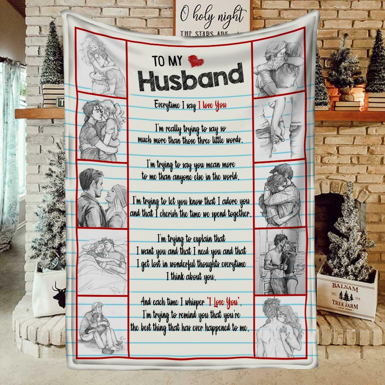 To My Husband Everytime I Say I Love You Blanket Gift For My Husband Couple Vanlentine's Day Decor Bedding Couch Sofa Soft And Comfy Cozy