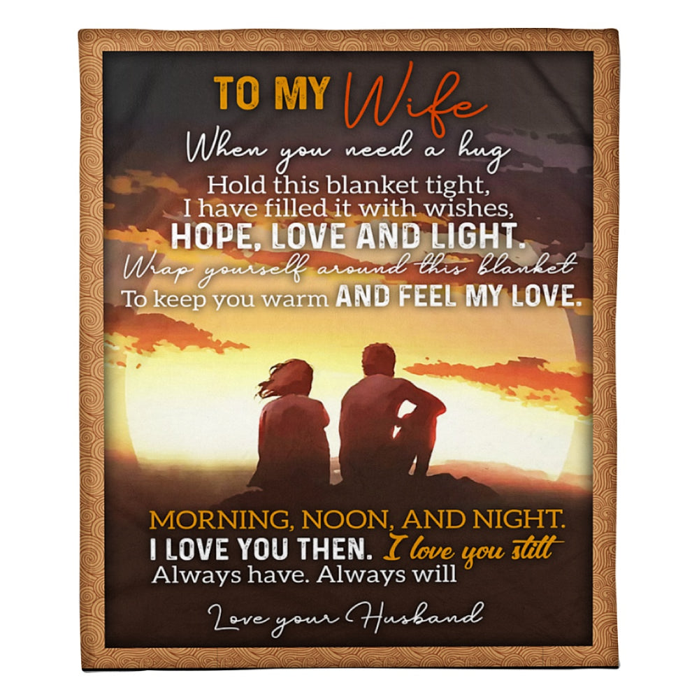 To My Wife Hope Love And Light Fleece Blanket Home Decor Bedding Couch Sofa Soft And Comfy Cozy