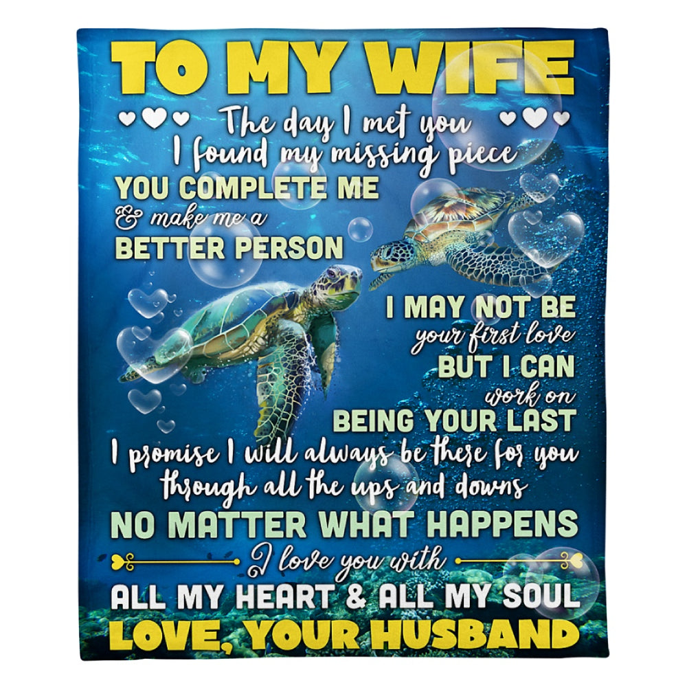 To My Wife I Promise I Will Always Be There For You Fleece Blanket Home Decor Bedding Couch Sofa Soft And Comfy Cozy