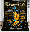 To My Wife Fleece Blanket The Day I Met You Sunflower &amp; Butterfy Gift For Wife From Husband Couple Birthday Gift Valentine&#39;s Day Gift Bedding Couch Sofa Soft and Comfy Cozy