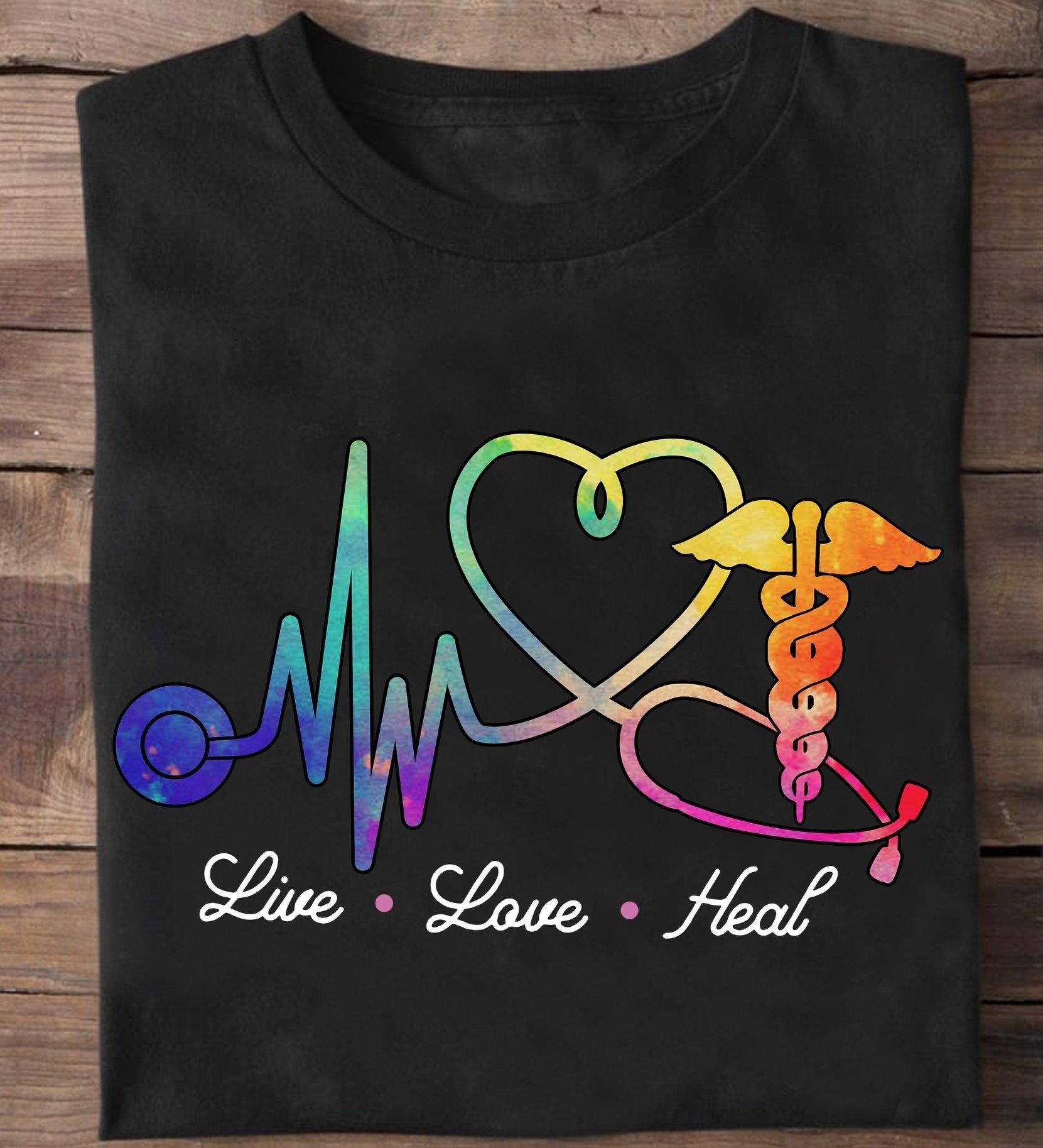 PresentsPrints, Nurse Heartbeat Live love heal Tshirt Hoodie Sweater 