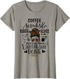 PresentsPrints, Nurse Womens Messy Bun Nurse CNA Life Nursing Coffee, Nurse T-Shirt