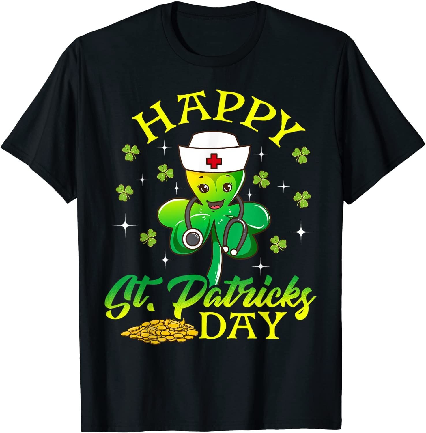 PresentsPrints, Nurse Shamrock EMT Irish St Patricks Day Nursing Nurses, Nurse T-Shirt