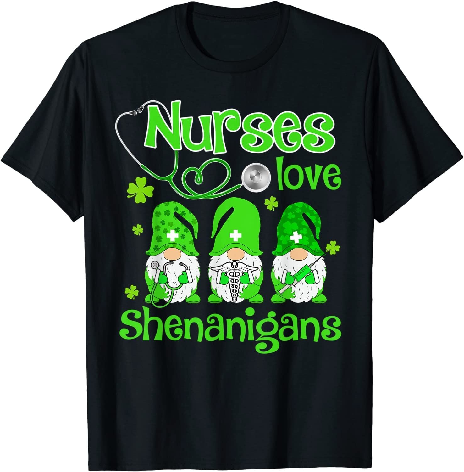 PresentsPrints, Nurses Love Shenanigans Funny St Patrick's Day Nursing T Shirt Hoodie Sweater , Nurse T-Shirt