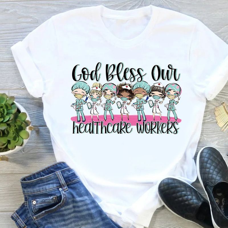 PresentsPrints, God bless our healthcare workers nurse, Nurse T-Shirt
