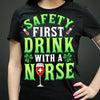 PresentsPrints, Shamrock st patrick&#39;s day irish nurse safety first drink with a nurse, Nurse T-Shirt