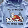 PresentsPrints, Dog and firetrucks firefighter easily distracted by dog and firetrucks Firefighter T-Shirt