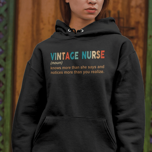 PresentsPrints, Vintage nurse know more than she says and notices more than you realize, Nurse T-Shirt